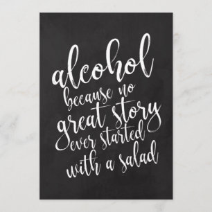 Wedding Alcohol Bar Affordable Chalkboard Sign Invitation