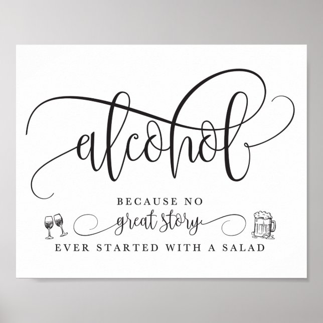 Wedding Alcohol Bar Sign (Front)