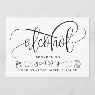 Wedding Alcohol Bar Sign Invitation