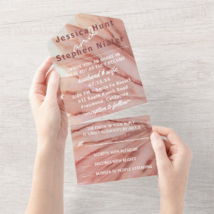 Wedding All N One Invitation Pretty in Pink