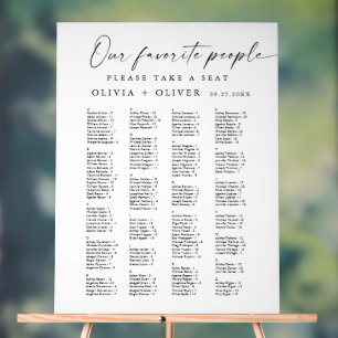 Wedding Alphabet up to 162 People Seating Chart