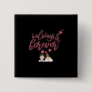Wedding Always And Forever 15 Cm Square Badge