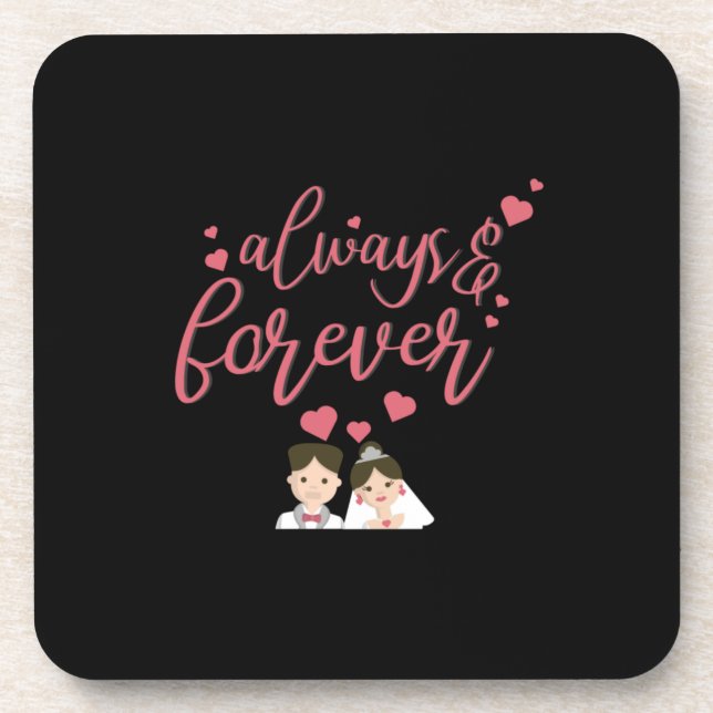 Wedding Always And Forever Coaster (Front)
