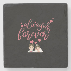 Wedding Always And Forever Stone Coaster