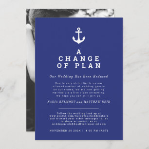Wedding anchor change of plan uninvite streaming save the date