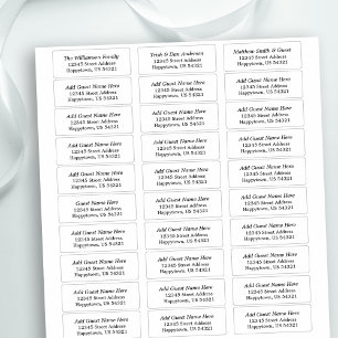 Wedding and Event 30 Guest Address Labels