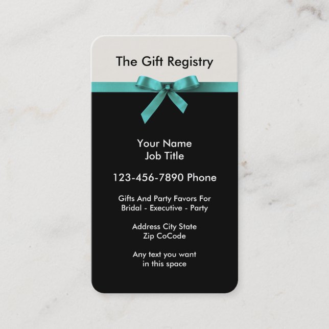 Wedding And Executive Gift Service Business Card (Front)