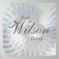 Wedding Angelic Wings Pearly Hearts Poster