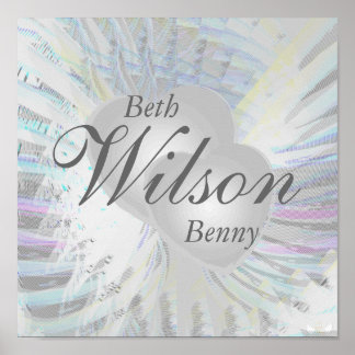 Wedding Angelic Wings Pearly Hearts Poster