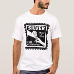 Wedding anniversary 25 years silver T-Shirt<br><div class="desc">If you would like any help customising this design, please use the ask this designer button, just below this text. A black and white design to celebrate your 25th, 25 years wedding anniversary. An illustration of a husband and wife holding hands. The text reads silver which is a traditional gift...</div>