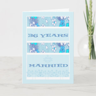Wedding Anniversary, 36 Years, Blue Card