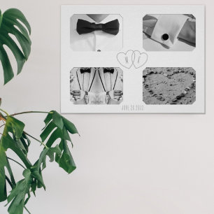 Wedding Anniversary 4 Photo Collage Memory Poster