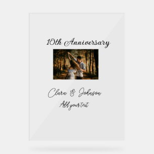 Wedding Anniversary add name year image text coule Acrylic Sign