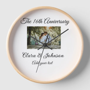 Wedding Anniversary add name year image text coule Clock