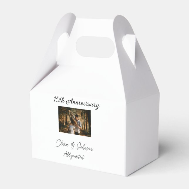 Wedding Anniversary add name year image text coule Favour Box (Front Side)