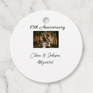 Wedding Anniversary add name year image text coule Favour Tags