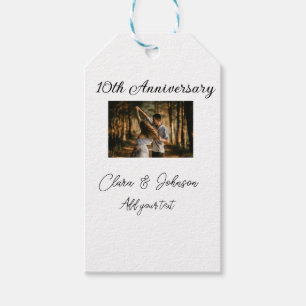 Wedding Anniversary add name year image text coule Gift Tags