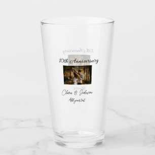 Wedding Anniversary add name year image text coule Glass
