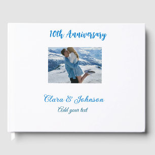 Wedding Anniversary add name year image text coule Guest Book