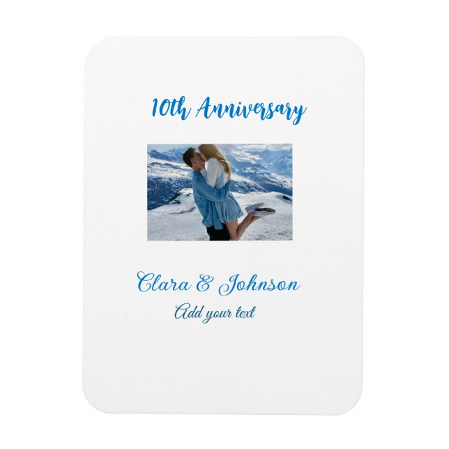 Wedding Anniversary add name year image text coule Magnet (Vertical)