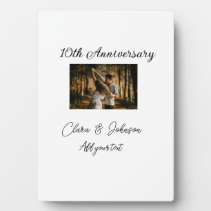Wedding Anniversary add name year image text coule Plaque