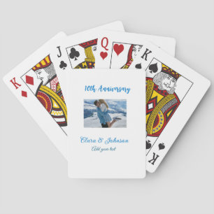 Wedding Anniversary add name year image text coule Playing Cards