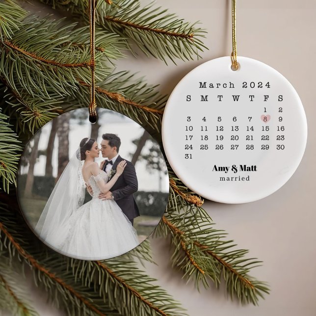 Wedding Anniversary And Wedding Photo Back Ornament (Creator Uploaded)