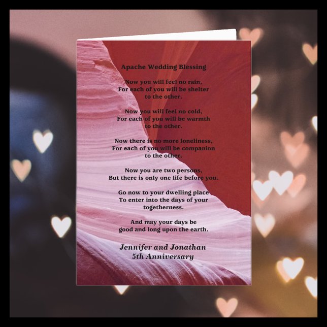 Wedding Anniversary Apache Blessing Feel No Rain Card (Creator Uploaded)