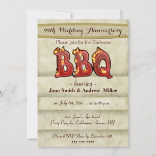 Wedding Anniversary BBQ party invitations