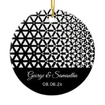 Wedding Anniversary Black White Geometric