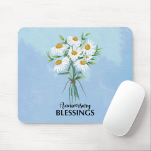 Wedding Anniversary Blessings Bouquet of Daisies Mouse Pad