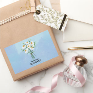 Wedding Anniversary Blessings Bouquet of Daisies Rectangular Sticker