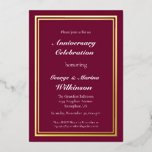 Wedding Anniversary Celebration 50th burgundy