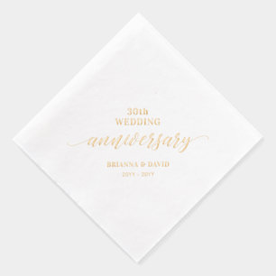 Wedding Anniversary Celebration Vow Renewal Foil Napkins