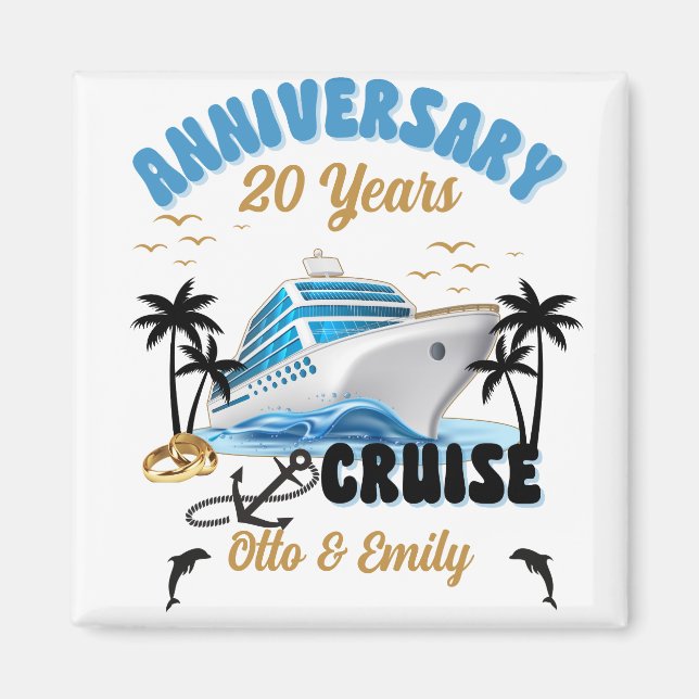 Wedding Anniversary Couple Cruise  Magnet (Front)