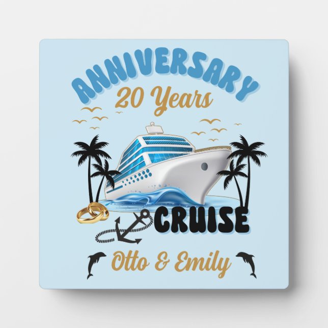 Wedding Anniversary Couple Cruise  Plaque (Front)