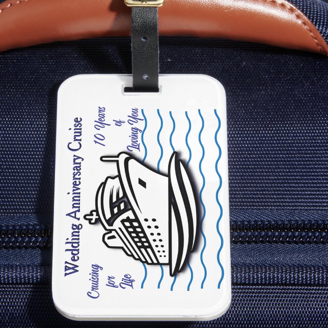 Wedding Anniversary Cruise PERSONALIZE Luggage Tag (Creator Uploaded)
