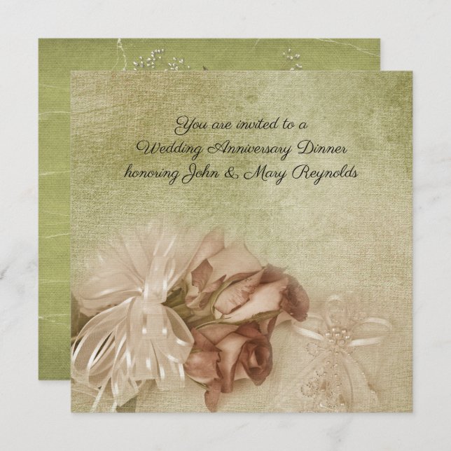 Wedding Anniversary Dinner Invitation (Front/Back)