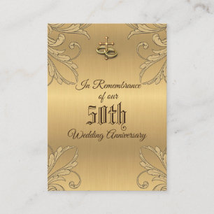 Wedding Anniversary Favour Golden Cross Holy Card