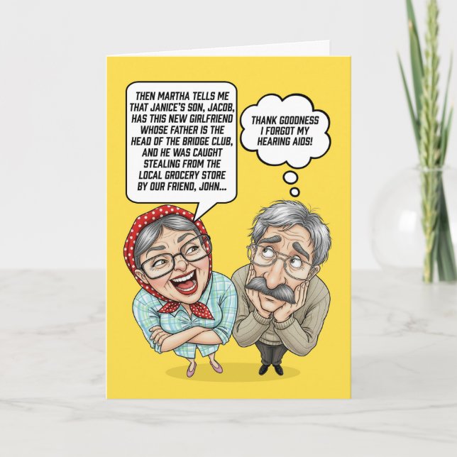 Wedding Anniversary For Older Couple Humor Holiday Card (Front)