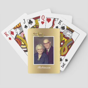 Wedding Anniversary - Golden personalised Playing Cards
