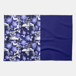 Wedding Anniversary grey satin ribbon pearls flora Tea Towel