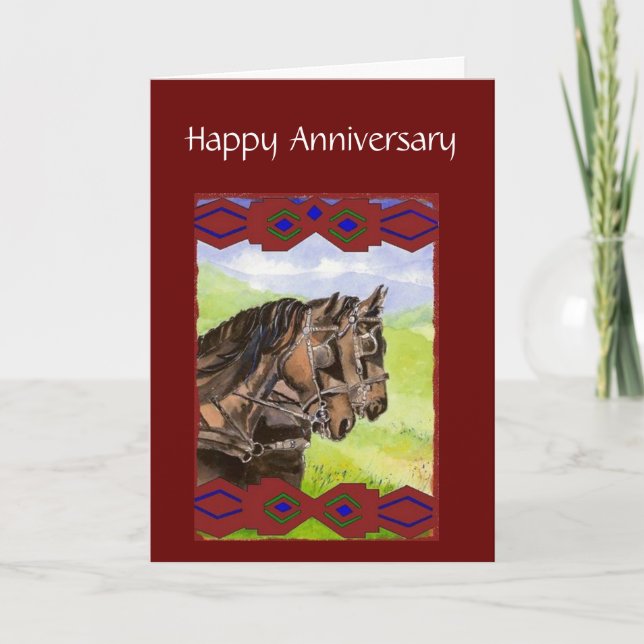 Wedding Anniversary, Inspirational Horse Team, Card (Front)