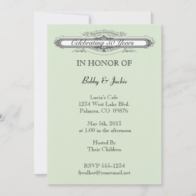 Wedding Anniversary Invitation (Front)