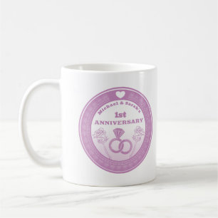 Wedding anniversary Lace look change the year Coffee Mug