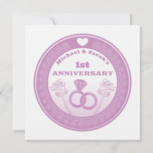 Wedding anniversary Lace look change the year Invitation