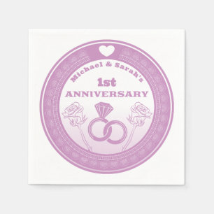 Wedding anniversary Lace look change the year Napkin