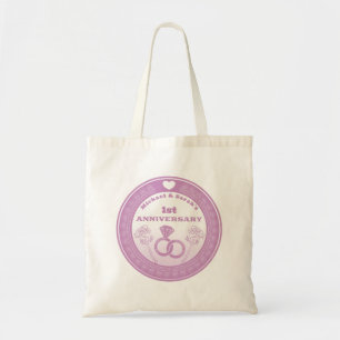 Wedding anniversary Lace look change the year Tote Bag