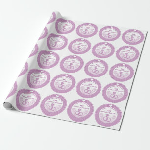 Wedding anniversary Lace look change the year Wrapping Paper