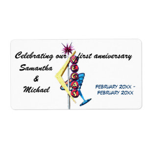 Wedding Anniversary Las Vegas Wine Labels